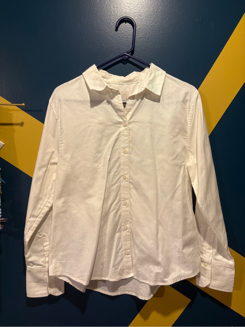 A New Day White Long Sleeve Button Down Top NWT